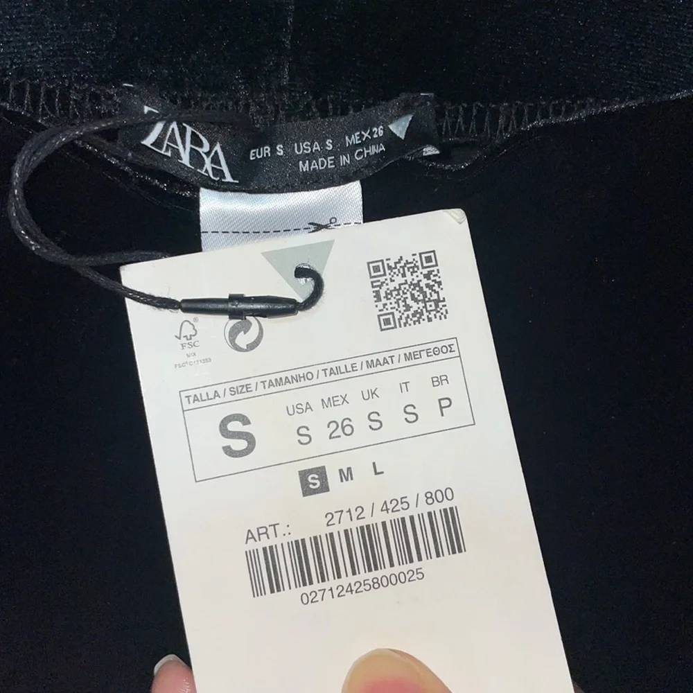 Zara black velvet leggings - Picture 8 of 11